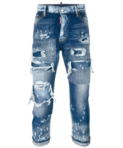 Dsquared2 Men's  Blue Cotton Jeans