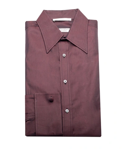Saint Laurent Yves  Men's Cotton Point Collar Dress Shirt Purple
