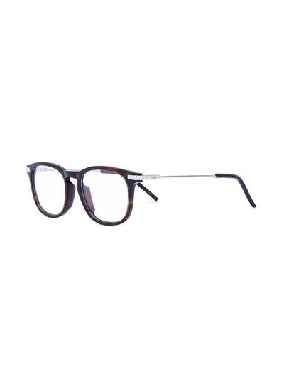 Shop Fendi Eyewear Urban Glasses - Brown