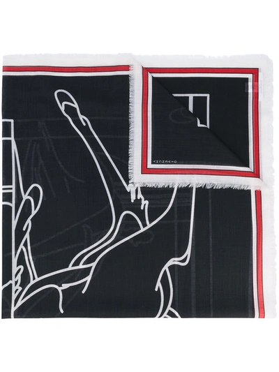 Shop Givenchy Bambi Print Scarf In Black