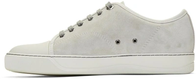 Shop Lanvin Grey Suede Cap Toe Sneakers In 009 Aged White