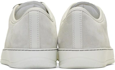 Shop Lanvin Grey Suede Cap Toe Sneakers In 009 Aged White