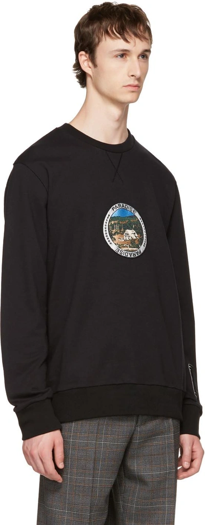Shop Lanvin Black 'paradise' Patch Sweatshirt