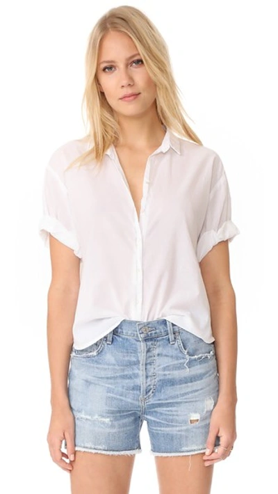 Xirena Chance Short Sleeve Button Down In White