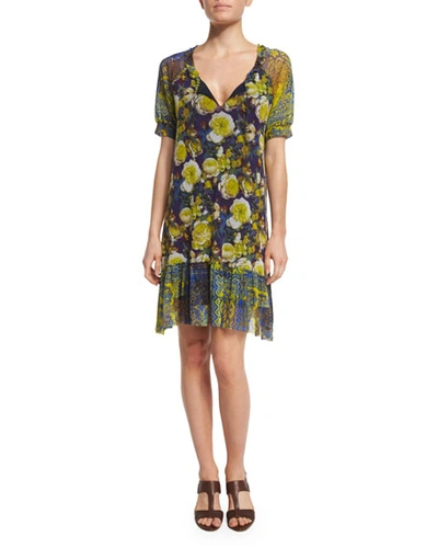 Fuzzi Floral-print T-shirt Dress, Camomilla