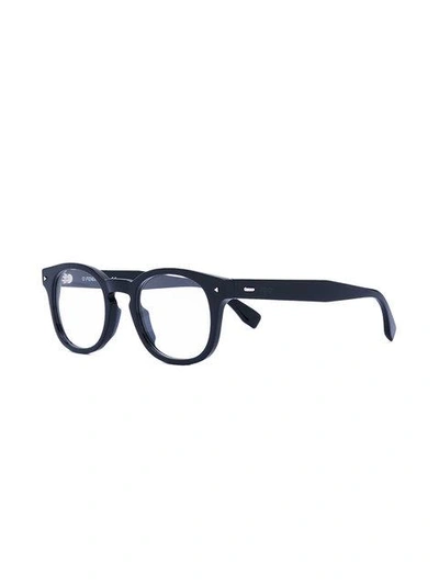 Shop Fendi Eyewear Round-frame Glasses - Black