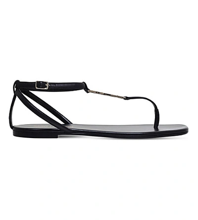 Shop Saint Laurent Nu Pieds Leather Sandals In Black