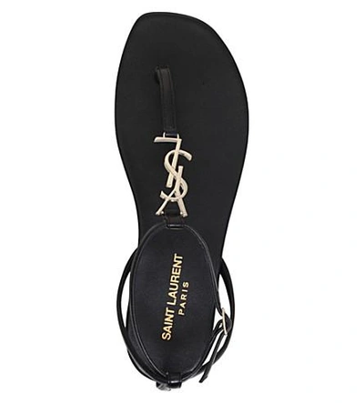 Shop Saint Laurent Nu Pieds Leather Sandals In Black