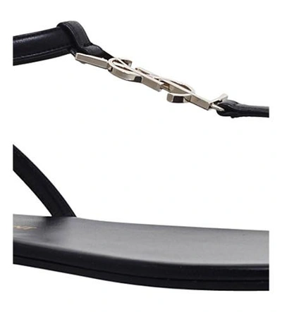 Shop Saint Laurent Nu Pieds Leather Sandals In Black