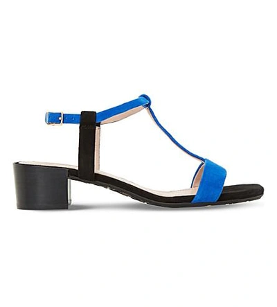 Shop Dune Issie T-bar Suede Sandals In Black