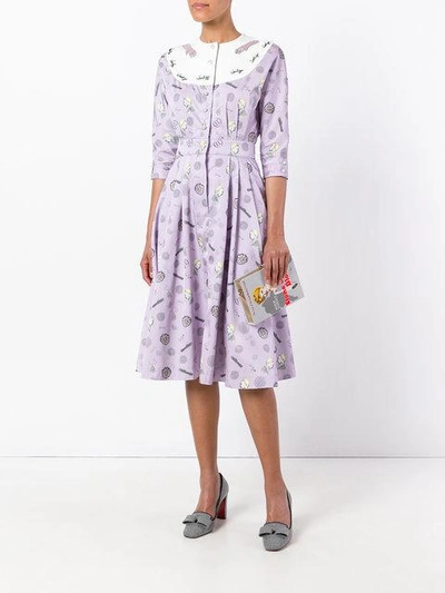 Shop Olympia Le-tan Lisa Dress With Vertigo Print