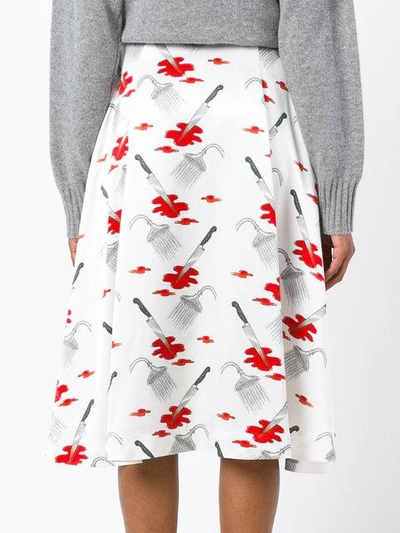 Shop Olympia Le-tan Judy Printed Skirt - White