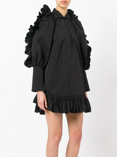 Shop Ellery Ruffle Hem Mini Dress - Black
