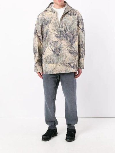 Shop Yeezy Camouflage Hooded Jacket In Neutrals