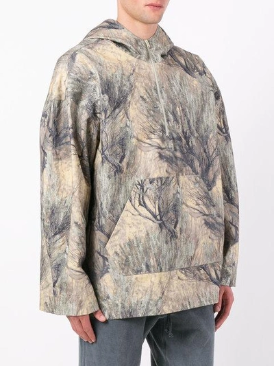 Shop Yeezy Camouflage Hooded Jacket In Neutrals