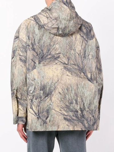 Shop Yeezy Camouflage Hooded Jacket In Neutrals