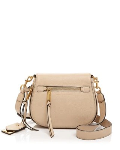 Shop Marc Jacobs Recruit Small Saddle Bag In Antique Beige/gold