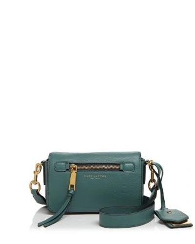 Shop Marc Jacobs Recruit Leather Crossbody In Hazy Blue