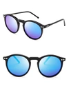 WILDFOX Steff Deluxe Mirror Sunglasses, 50mm,813037BLACK/BLUEMIRROR
