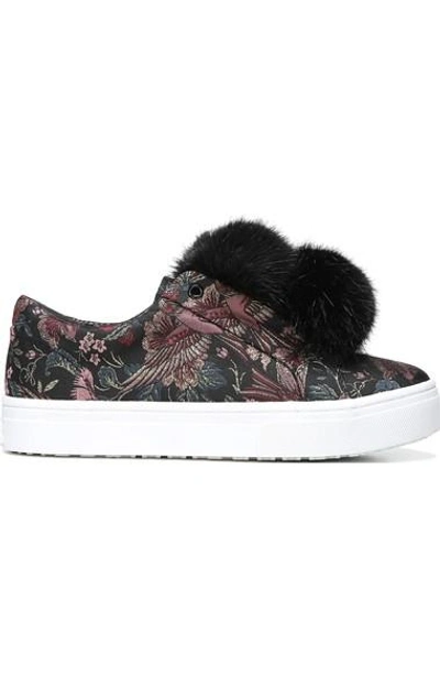 Shop Sam Edelman Women's  'leya' Faux Fur Laceless Sneaker In Black Multi Fabric