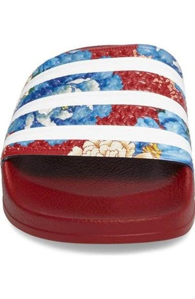 Shop Adidas Originals 'adilette' Slide Sandal In Power Red/ White