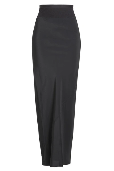 Rick Owens Maxi Skirt With Silk In Black