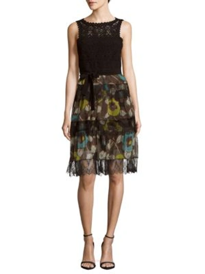 Etro Lace Tiered Dress In Brown