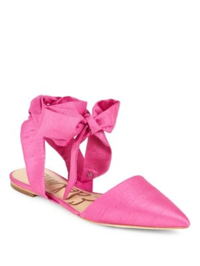 Sam Edelman Brandie Lace-up Flats In Hot Pink