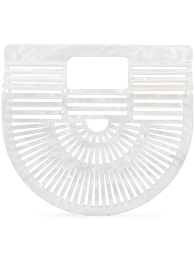Cult Gaia Ark Small Pearlescent Acrylic Clutch Bag, White
