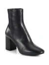 BALENCIAGA Leather Block Heel Booties