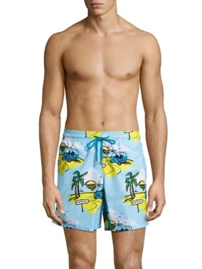 Shop Vilebrequin Moorea Printed Shorts In Blue