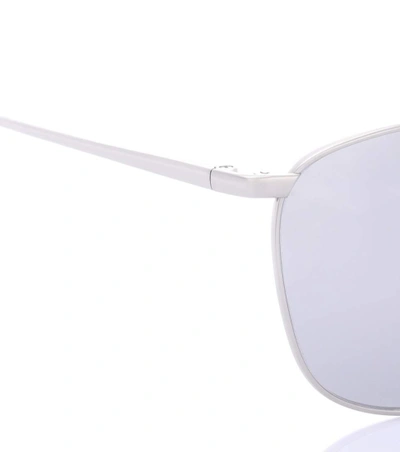 Shop Linda Farrow 18-22 White Gold-plated Sunglasses In Silver