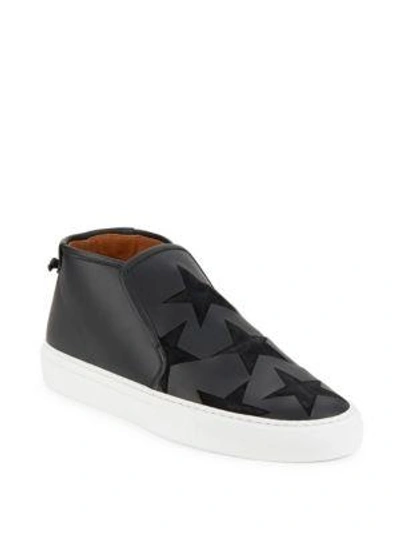 Givenchy Printed Leather Slip-on Sneakers In Black