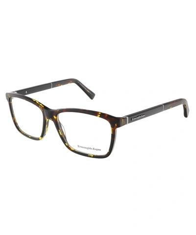 Ermenegildo Zegna Ez5012/v 054 Havana Rectangular Prescription-eyewear-frames' In Brown