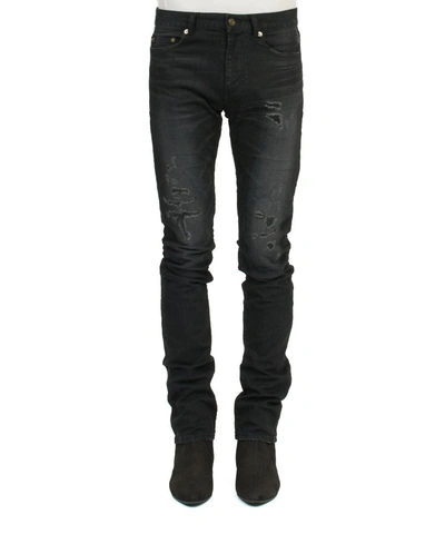 Saint Laurent Men&#39;s  Black Cotton Jeans'