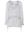 ZIMMERMANN RUFFLED LINEN BLOUSE