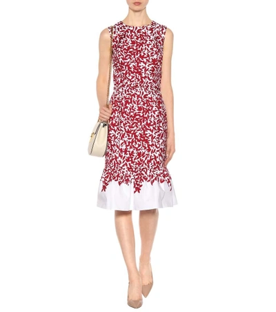 Shop Oscar De La Renta Cotton Shift Dress In White