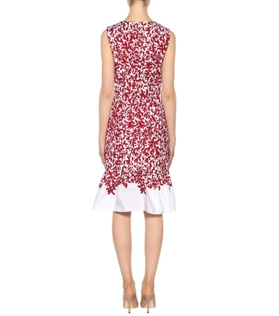 Shop Oscar De La Renta Cotton Shift Dress In White