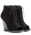 BURBERRY Virginia Open-Toe Suede Ankle Boots