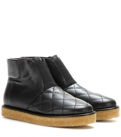 Stella Mccartney 'brompton' Quilted Ankle Boots In Llack