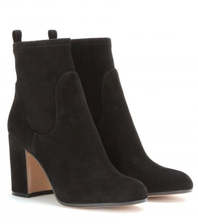 Shop Gianvito Rossi Suede Ankle Boots In Eero
