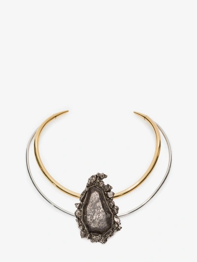 Shop Alexander Mcqueen Jewelled Double-hoop Choker