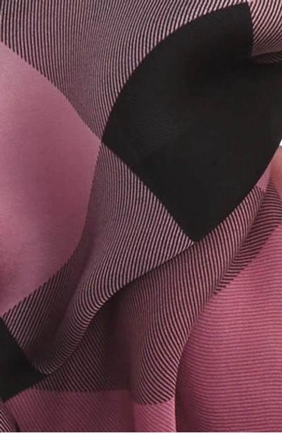 Shop Burberry Ombré Check Silk Scarf In Ash Rose