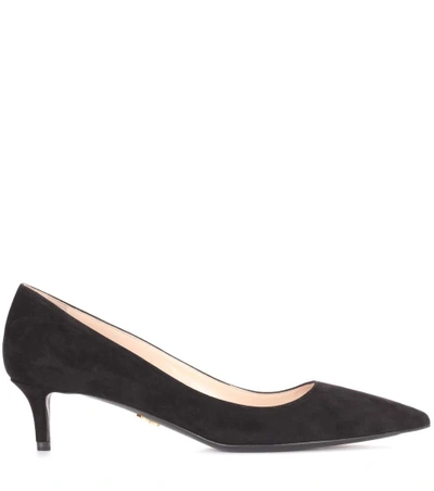 Shop Prada Suede Pumps In Black