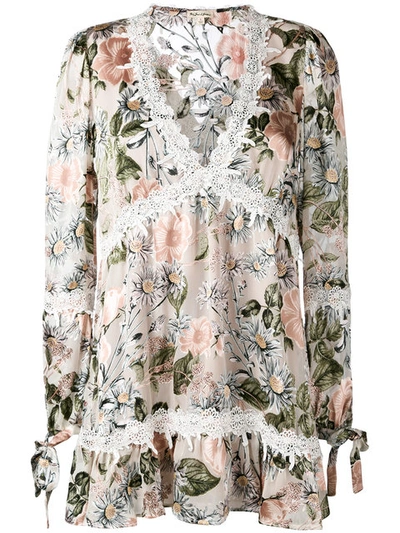 For Love & Lemons Longsleeved Floral Dress