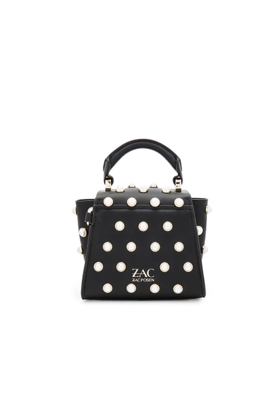 Shop Zac Zac Posen Eartha Iconic Pearl Lady Mini Top Handle In Black