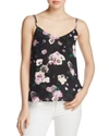 Equipment Layla Floral-print Washed-silk Camisole In True Black