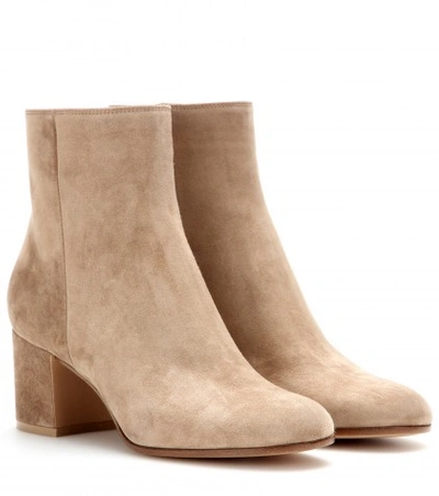 Shop Gianvito Rossi Suede Ankle Boots In Lisque