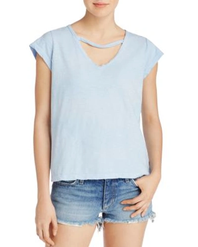 Lna Neck Cutout Tee In Vintage Blue Potassium