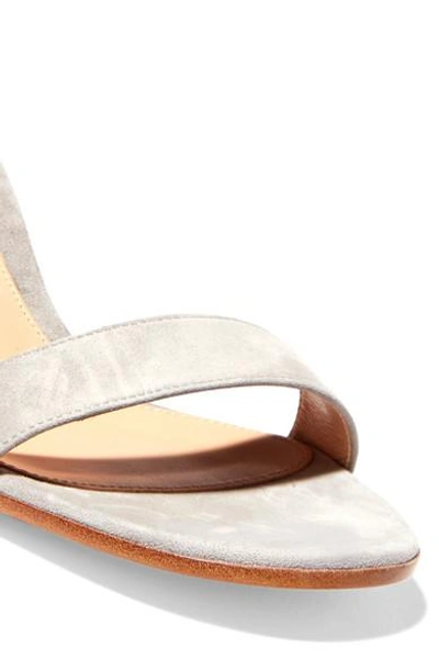 Shop Gianvito Rossi Portofino 60 Suede Sandals In Light Gray